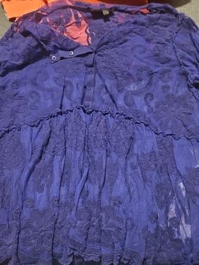 Purple Lace Peplum Women's Top